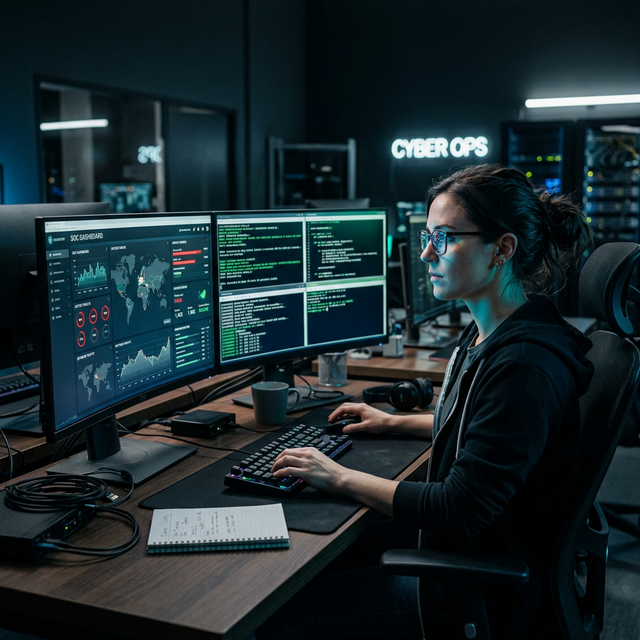 Cybersecurity professional at work